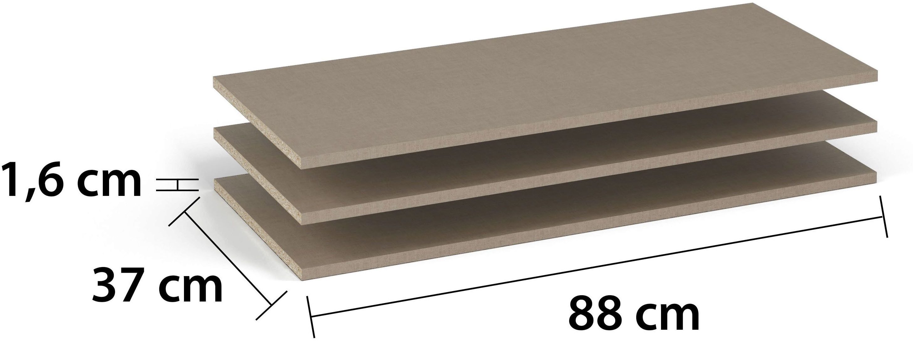 rauch Einlegeboden Zubehör für Schränke der Serie MINOSA Schranktiefe 41 bzw. 48 cm, 2er-Set Breite 88 cm, Tiefe 37 cm