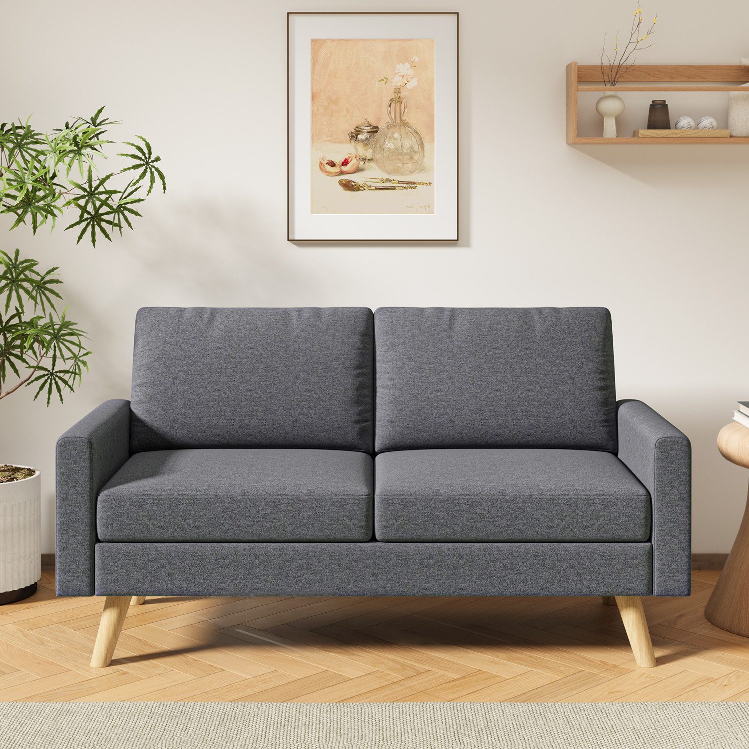 Bealife 2-Sitzer Kleine Couch, mit Armlehne, 157 x 72 x 85 cm