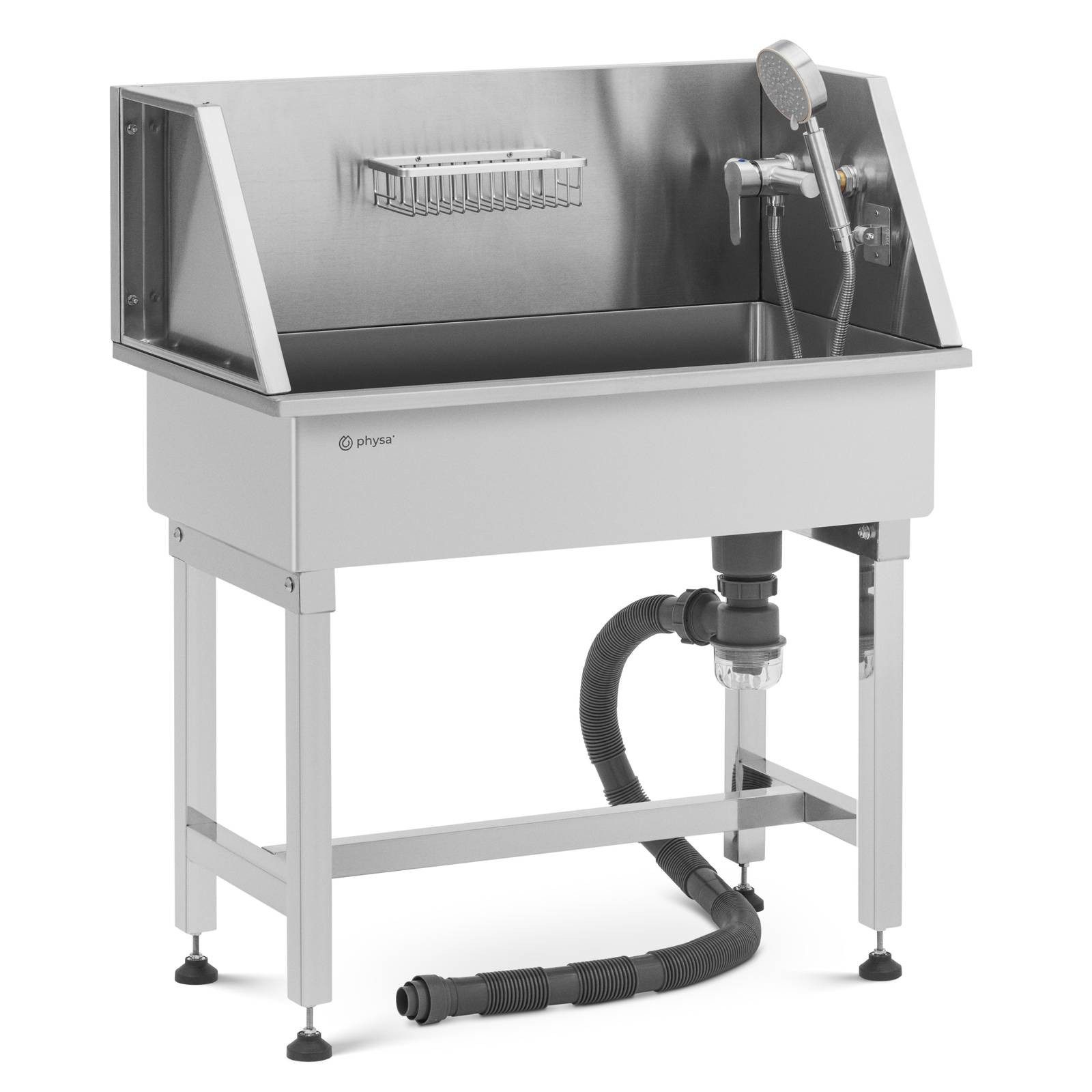Physa Badewanne Hundebadewanne Hundewanne Haustierpflegewanne Edelstahl bis 60 kg