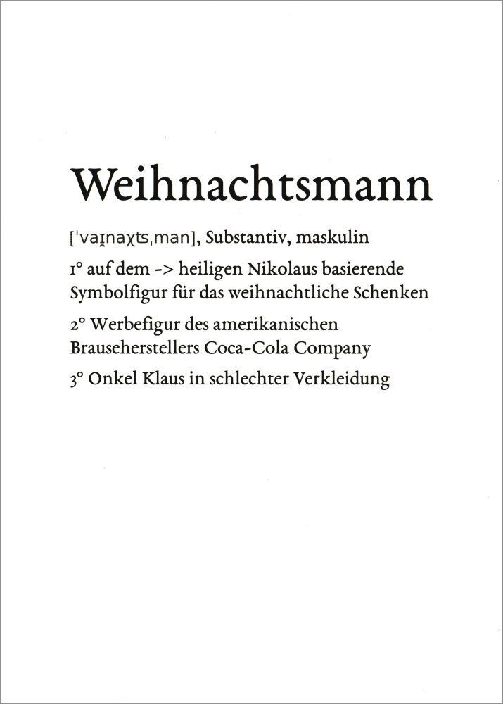 "Weihnachtsmann" Postkarte Lexikarte