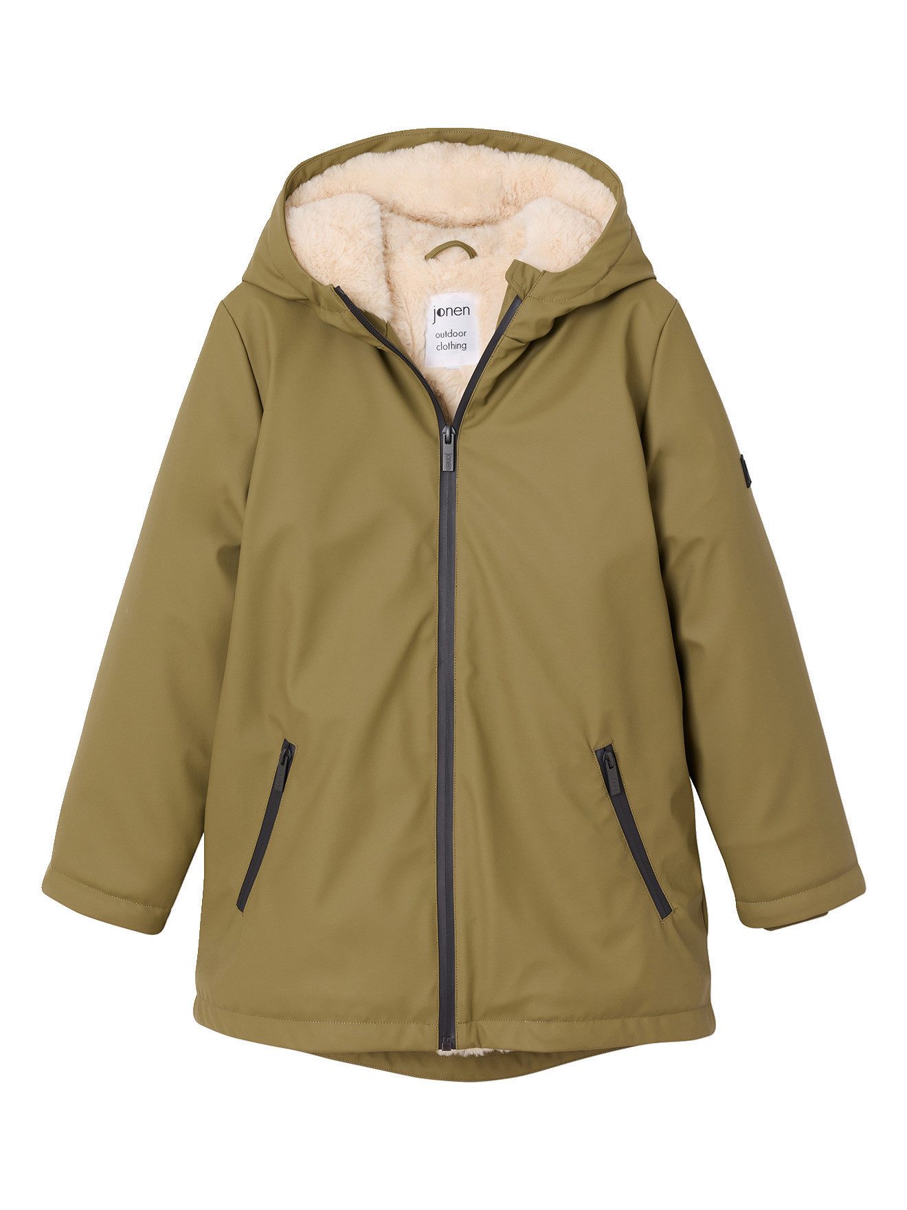jonen Regenjacke Regenjacke mit Kunstfell-Futter Mädchen