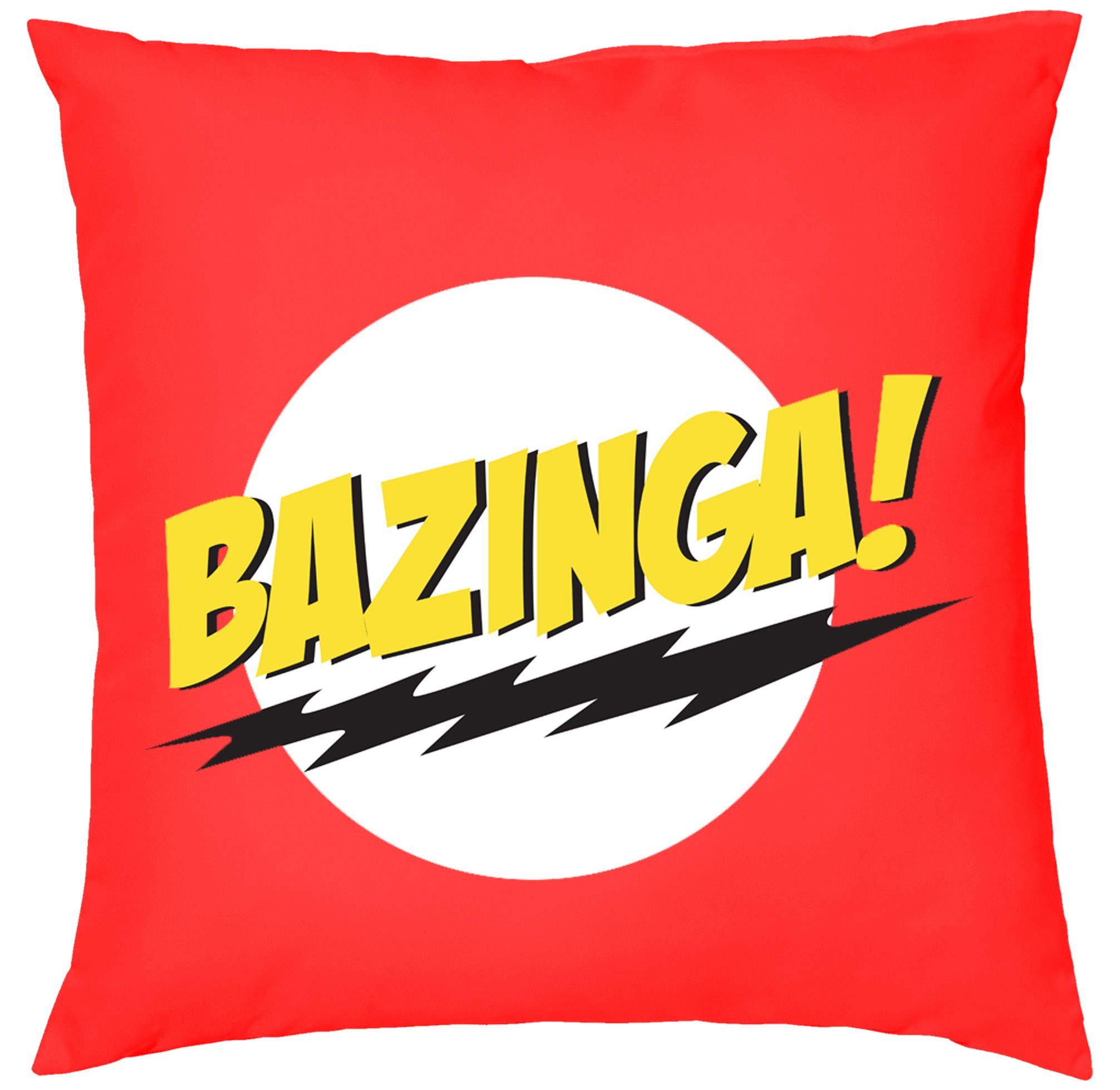 Blondie & Brownie Dekokissen Bazinga Sheldon Bang Big Cooper Kissen mit Füllung Rot