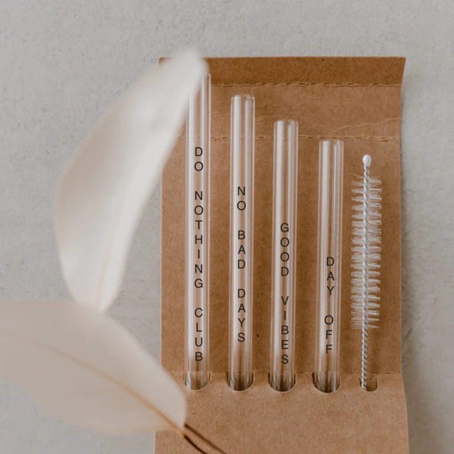 Eulenschnitt Glas Strohhalme Trinkhalme im 4er Set gl-059, Glas