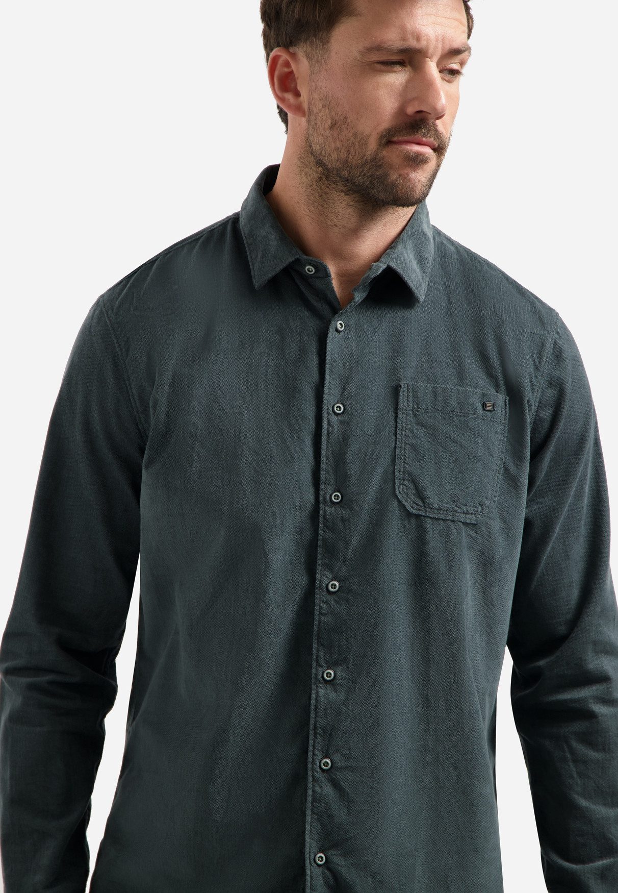 NO EXCESS Langarmhemd Shirt Herringbone Fine Corduroy