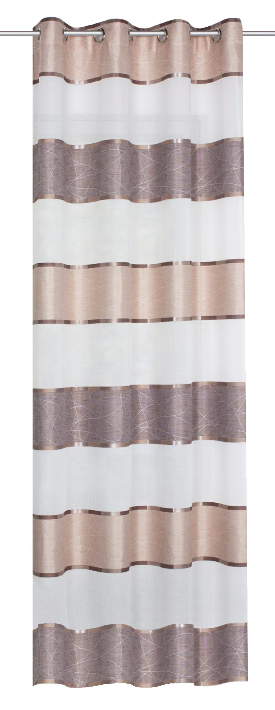 HOME WOHNIDEEN Vorhang Walter 145 x 140 cm 1x Fertigschal inkl. 1x Bügelband Cappuccino (1 St), Kunstfaser, 1x Fertigschal inkl. 1x Bügelband Cappuccino