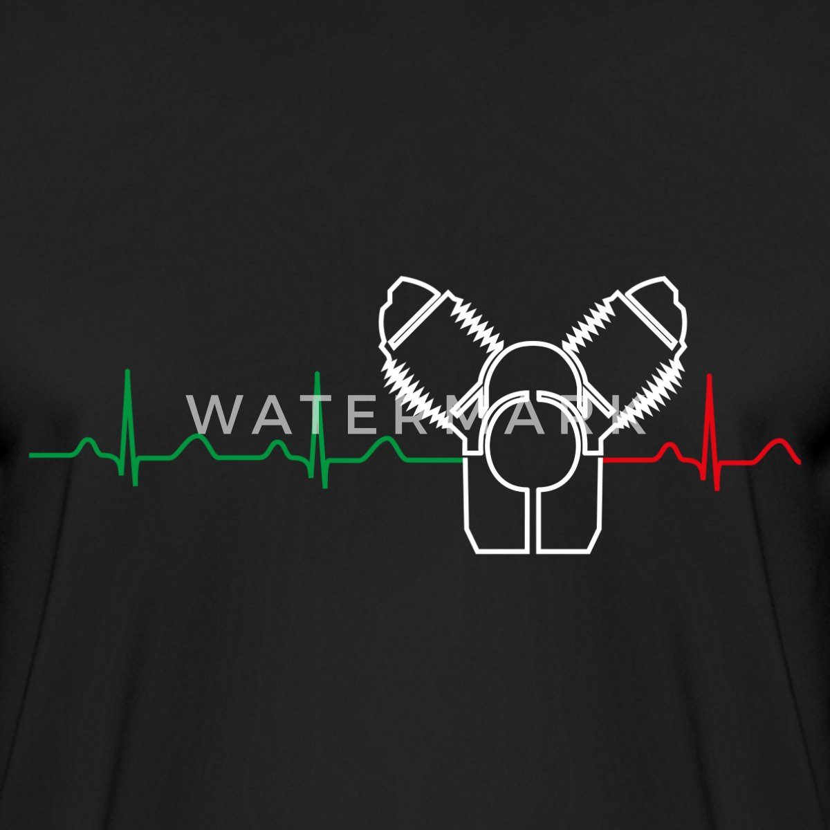 Spreadshirt Funktionsshirt Motorrad Rundmotor Heartbeat Italien Funktionsshirt Herren (1-tlg)