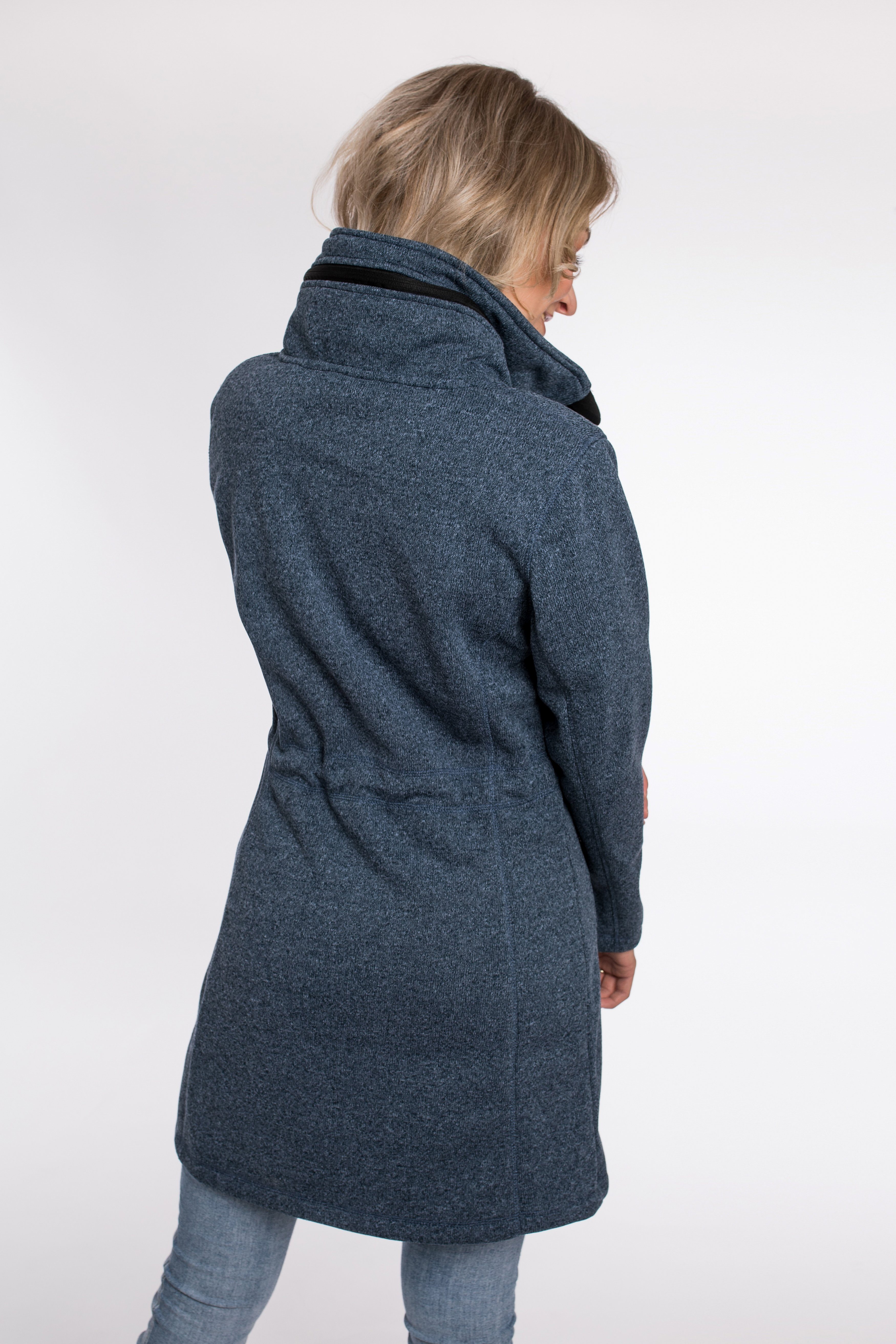 DEPROC Active Softshellparka KEDGWICK WOMEN LONG Softshellmantel in urbaner Strickfleeceoptik