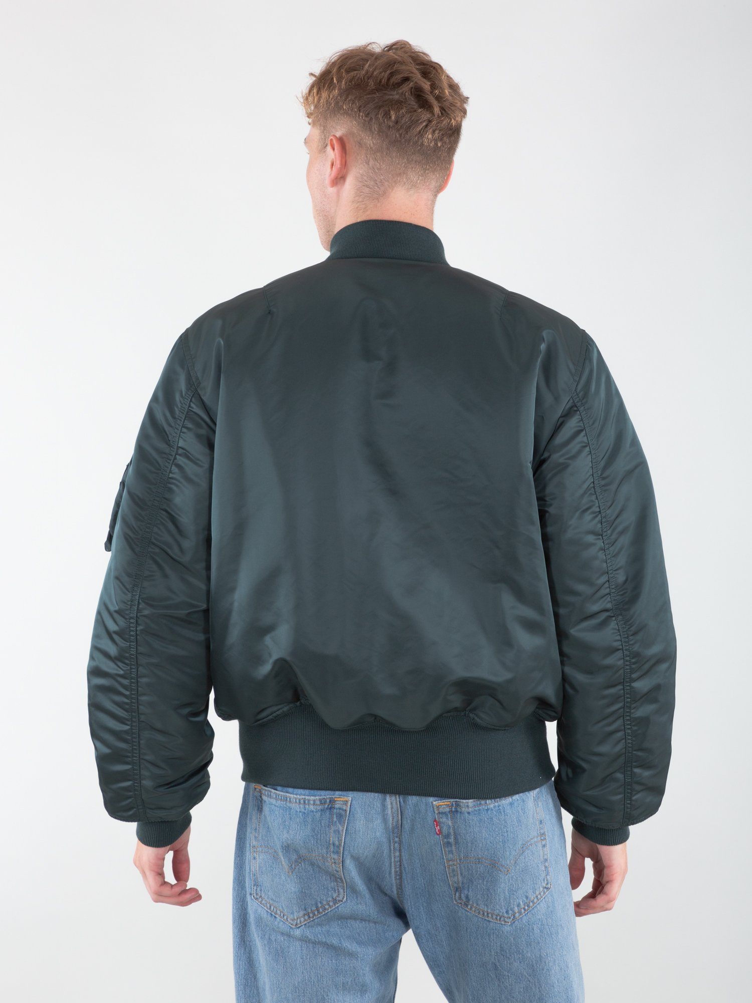 (HERITAGE) - Men Bomber navy Jackets Flight Industries MA-1 Industries & Alpha green Alpha Bomberjacke