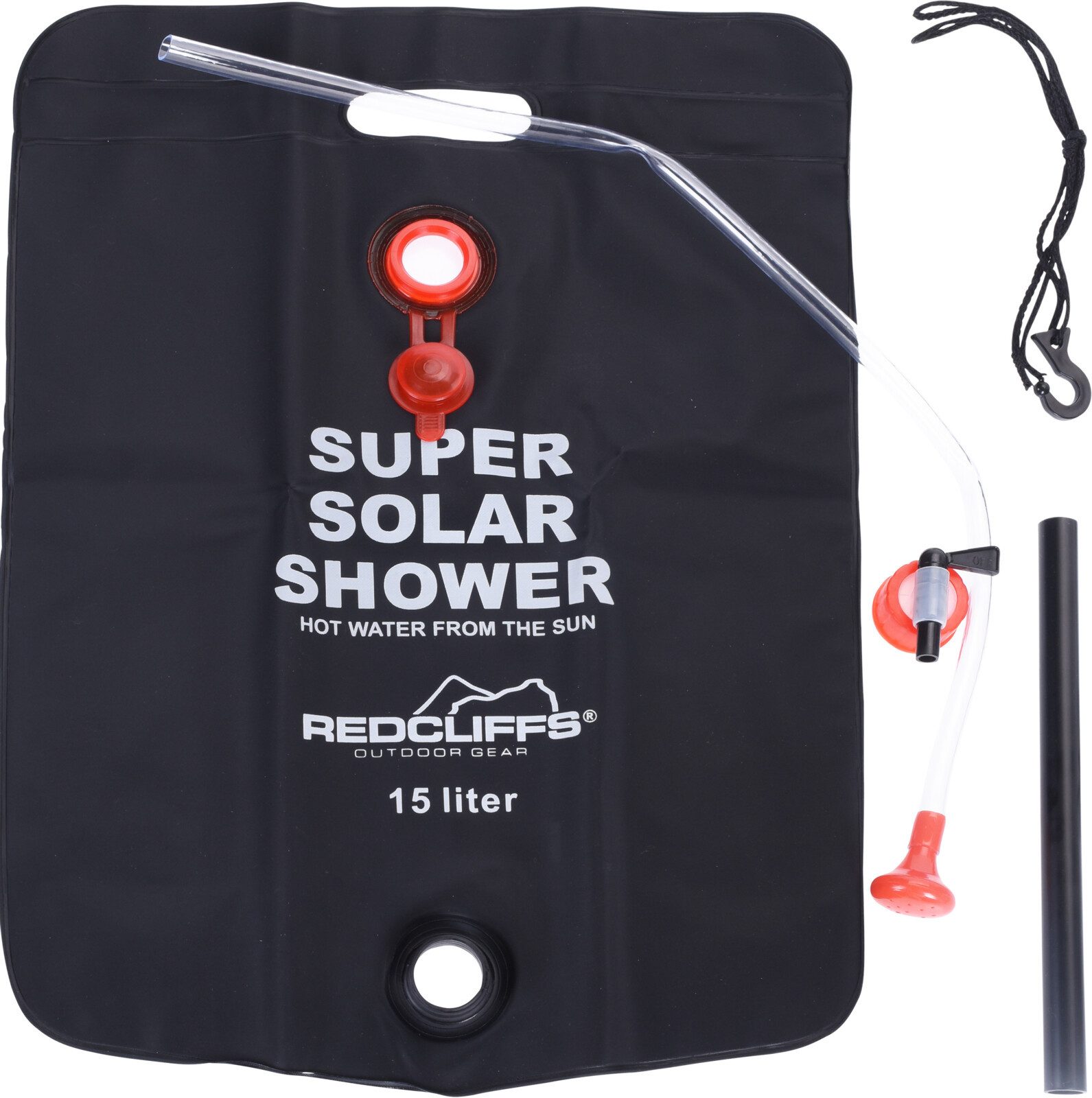 Koopman Gartendusche Campingdusche Solardusche Dusche 15L (1 St), Mobil, Schlauch 68cm, 55x40cm, Auslassventil, zum Aufhängen