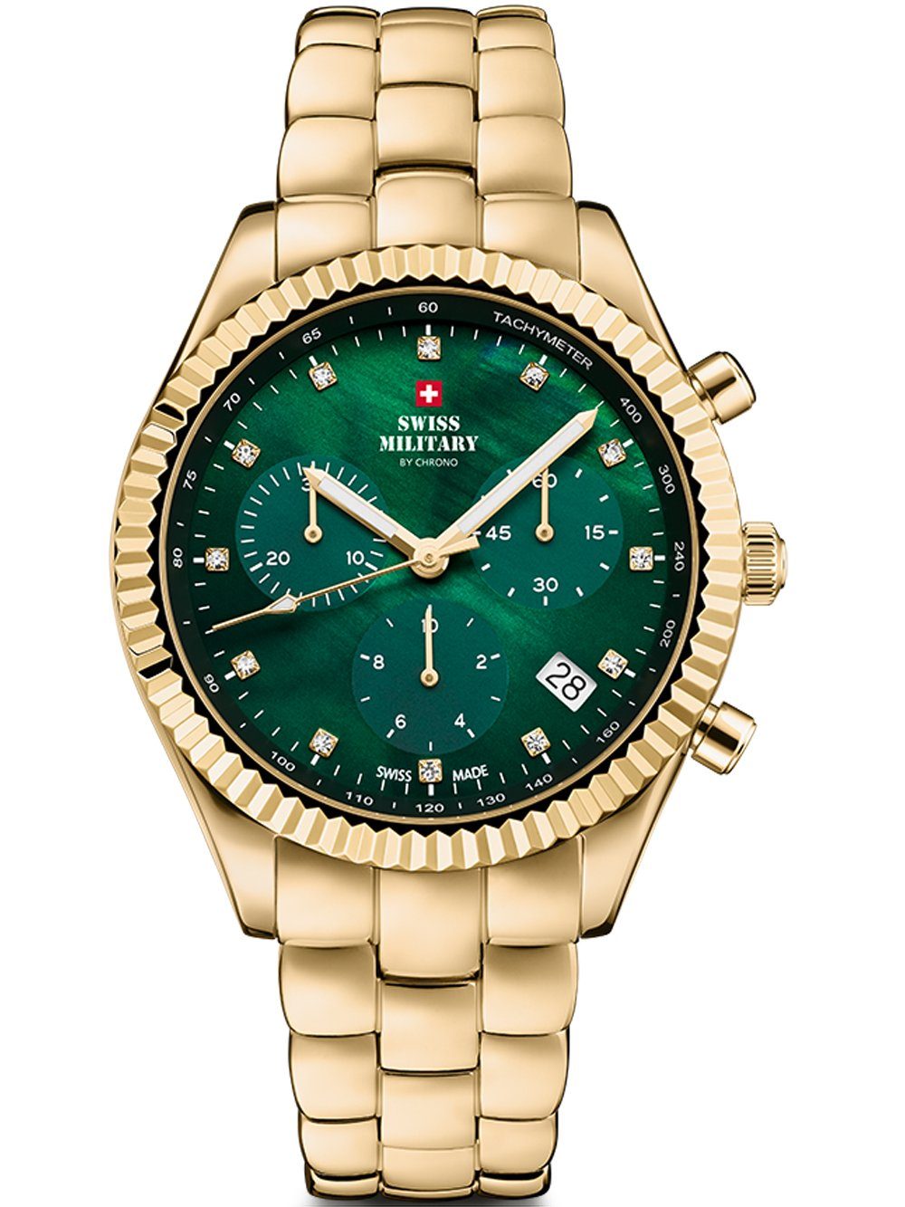 Swiss Military by Chrono Quarzuhr Swiss Military SM30207.04 Elegant Chronograph Damenuhr 38mm 5ATM Swiss Military SM30207.04 Elegant Chronograph Damenuhr 38mm 5ATM