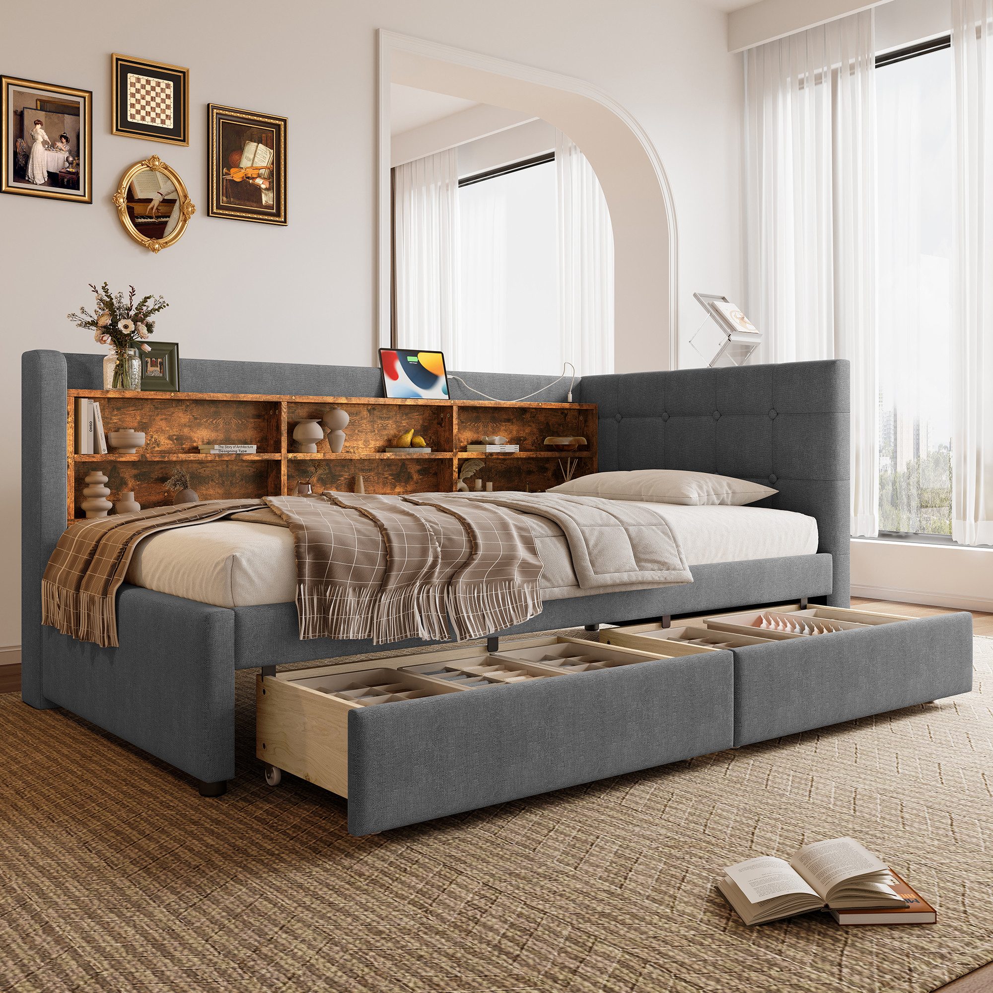 Flieks Daybett, Polsterbett Tagesbett Schlafsofa 90x200cm günstig online kaufen