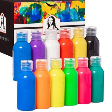 SÜDOR Acrylfarbe Acrylfarben Set 12x110ml (1320ml) - Main & Neon Farben