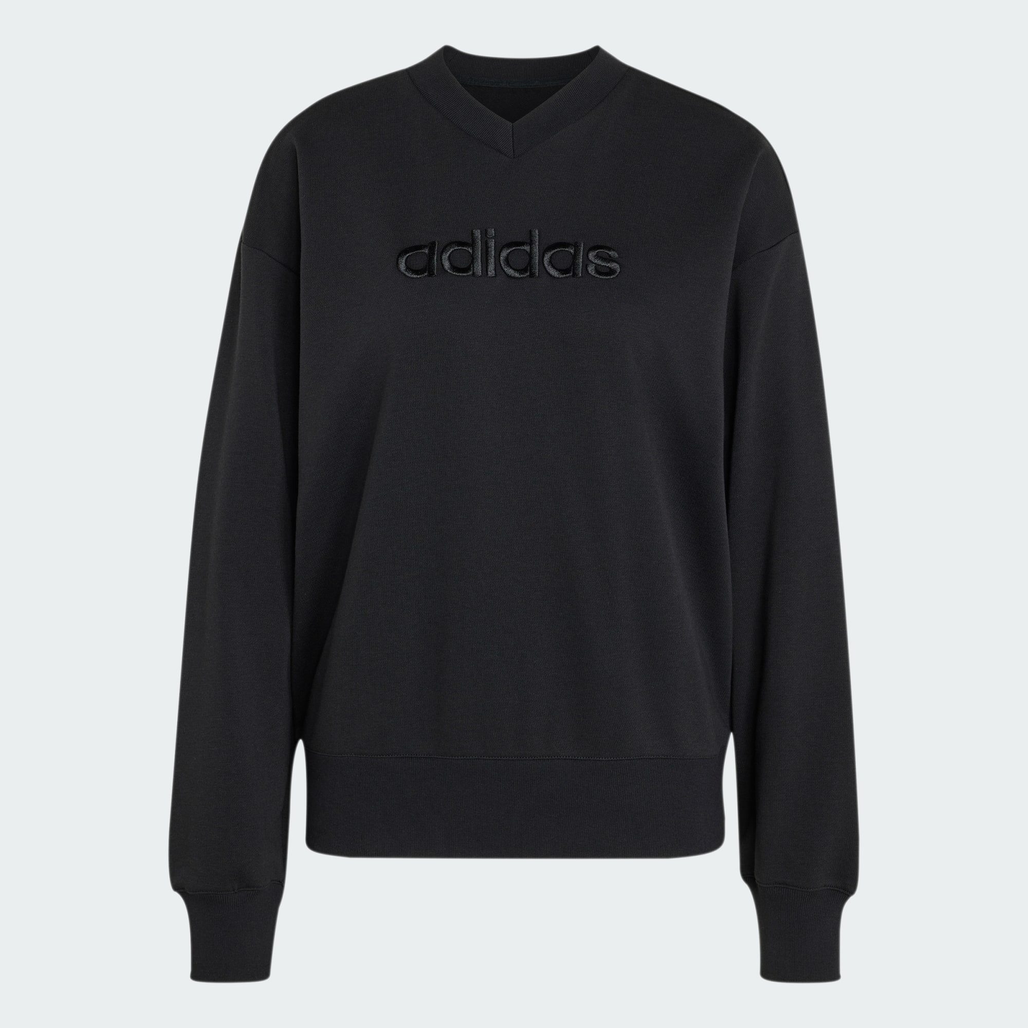 adidas Sportswear Sweatshirt SEASONAL ESSENTIALS SATIN-SWEATSHIRT, V-AUSSCHNITT (1-tlg)