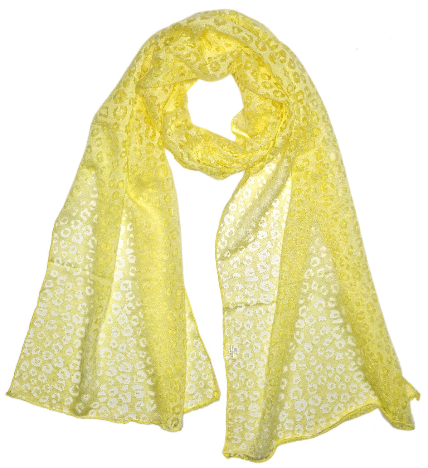 dy_mode Halstuch Damen Schal Leo Muster Leichtes Halstuch Weicher Frühlingsschal, transparente Stellen, Ausbrenner-Optik, In Unifarben