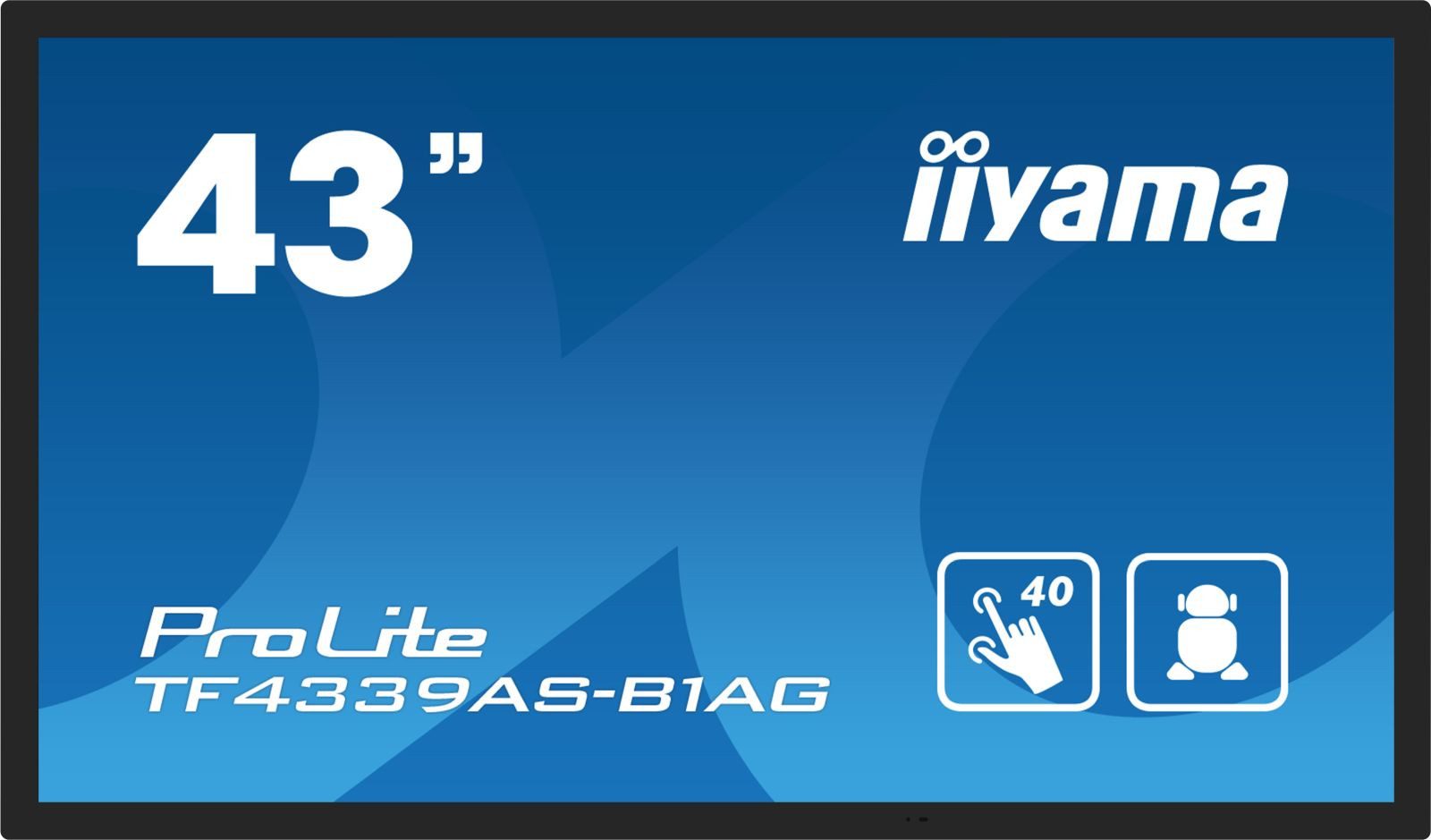 Iiyama Dis Public 43 TF4339AS-B1AG TFT-Monitor (3840 x 2160 px, 2.4K Ultra HD, 8 ms Reaktionszeit, 60 Hz, IPS, Touchscreen, Lautsprecher, HDCP)