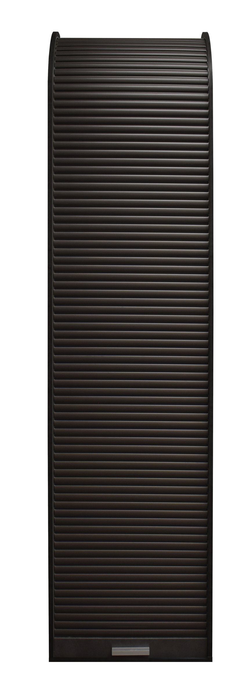 möbelando Jalousieschrank Jalousieschrank in schwarzstahl / graphit mit 2 Einlegeböden