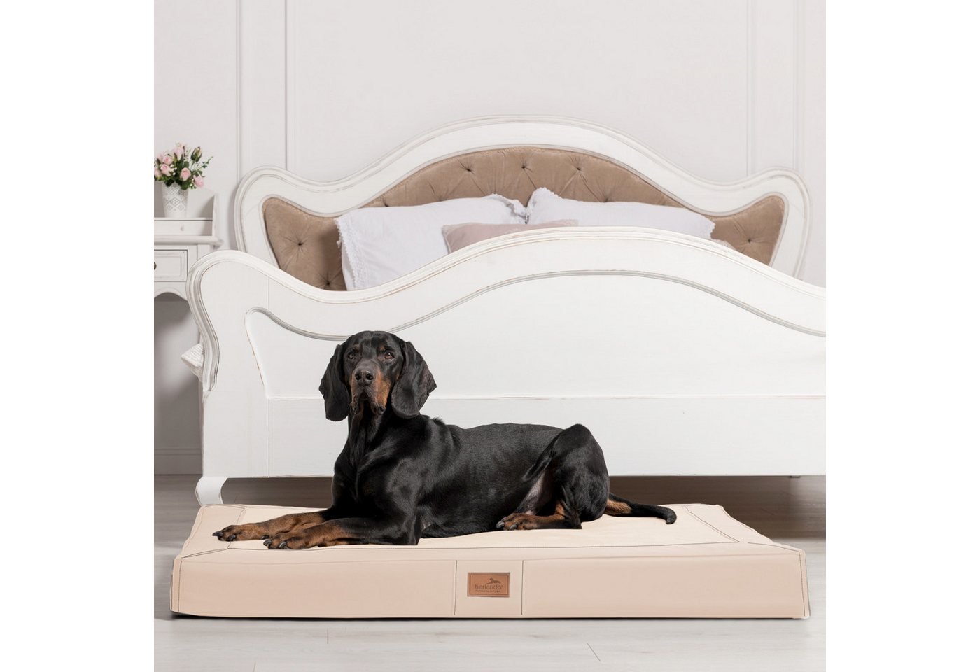 Thumbnail - tierlando® Tierbett OSCAR VISCO Orthopädische Hundematratze Kunstleder Velours