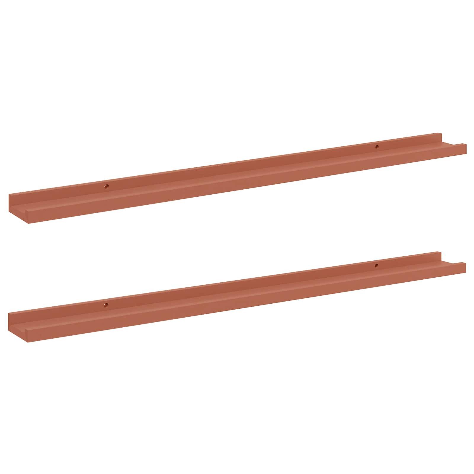 vidaXL Regal Wandregal 2 stk. Rot 100 x 9 x 3 cm Holzwerkstoff, 2-tlg., Wandregal 2 stk. Rot 100 x 9 x 3 cm Holzwerkstoff