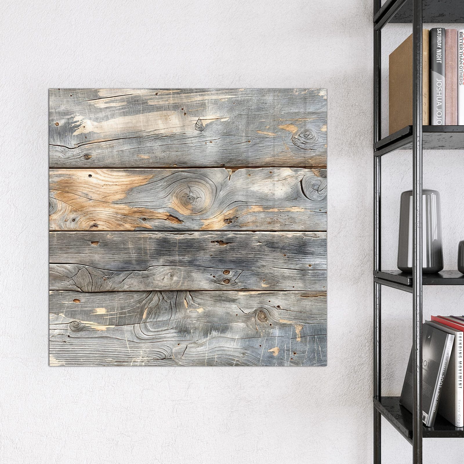 Primedeco Magnettafel Glas Vintage Holzplanken Pinnwand Whiteboard beschreibbar, (Inklusive Stift, Magnete und Montagematerial, 1-tlg., 9 verschiedene Größen), Magnetisch und Beschreibbar