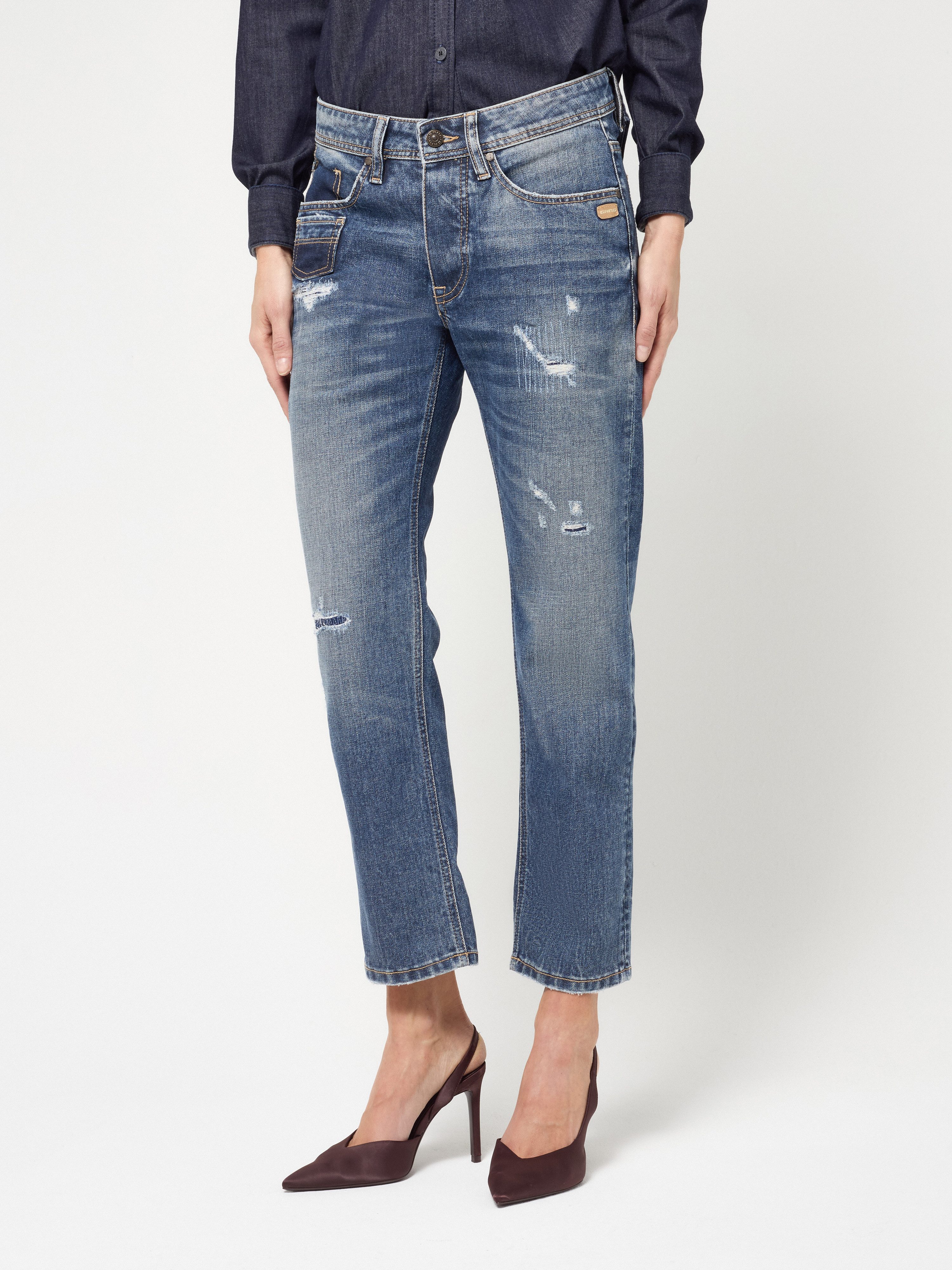 GANG Boyfriend-Jeans 94NICA CROPPED mit geraden und verkürzten Beinverlauf