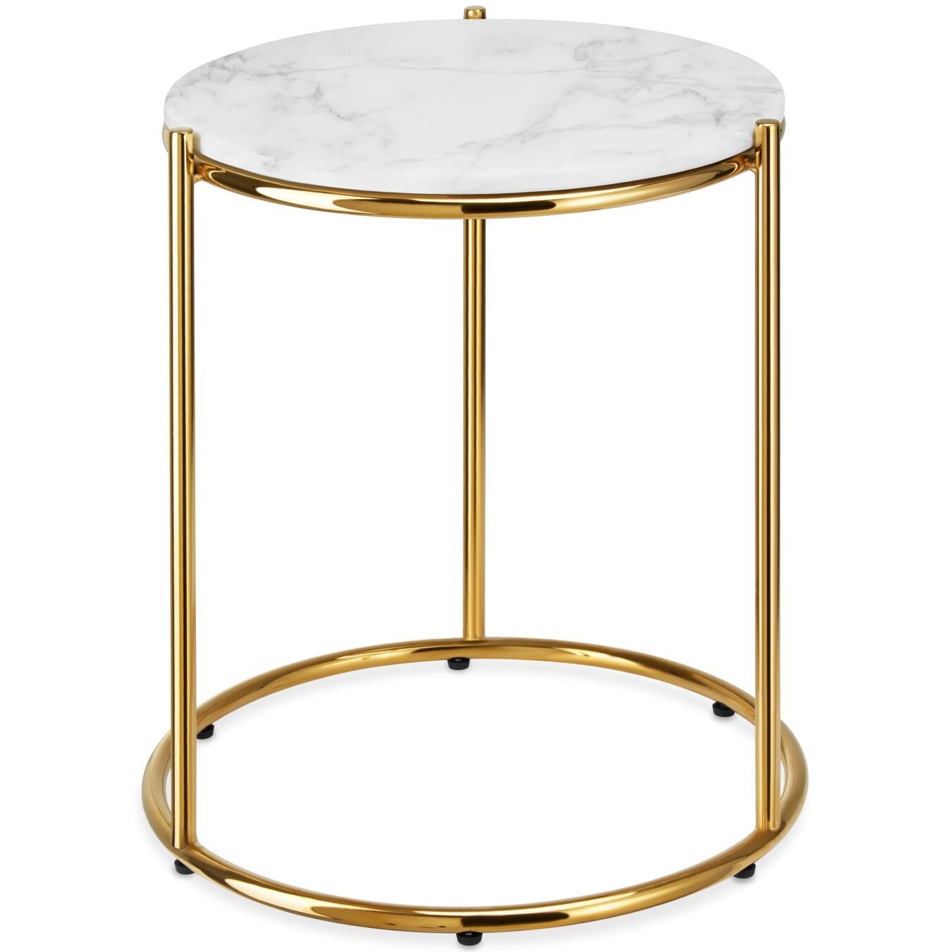 tectake Beistelltisch Couchtisch Ellsa, hochwertige Marmorplatten, solide Stahlgestelle (1-St., Komplettset), Stilvoller Beistelltisch mit hochwertiger Marmorplatte