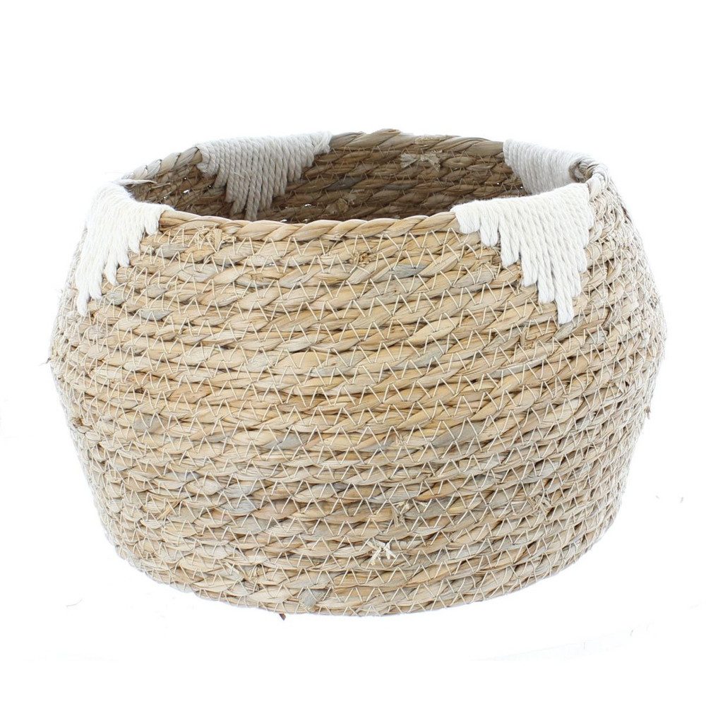 Dekokorb Korb mit Dreieckmuster - aus Naturgras - ca. 25 x 18 cm