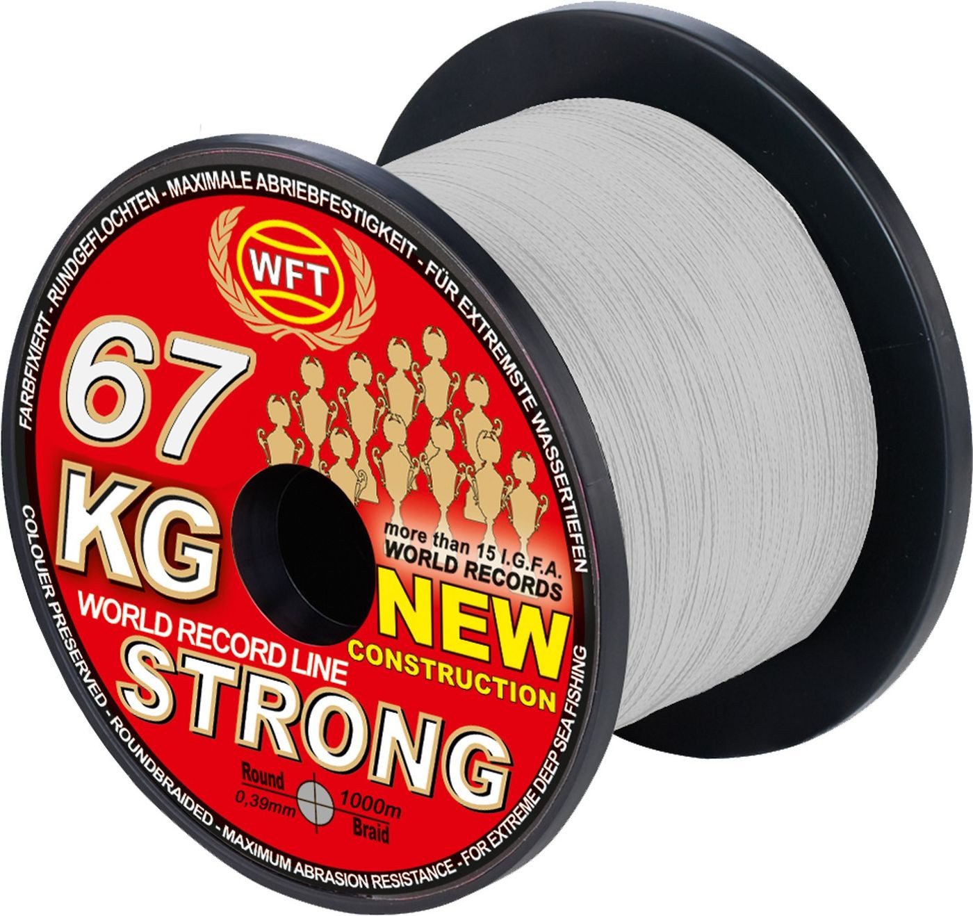 Angelschnur WFT NEW KG Strong Trans 1000m 67kg - Geflochtene Angelschnur
