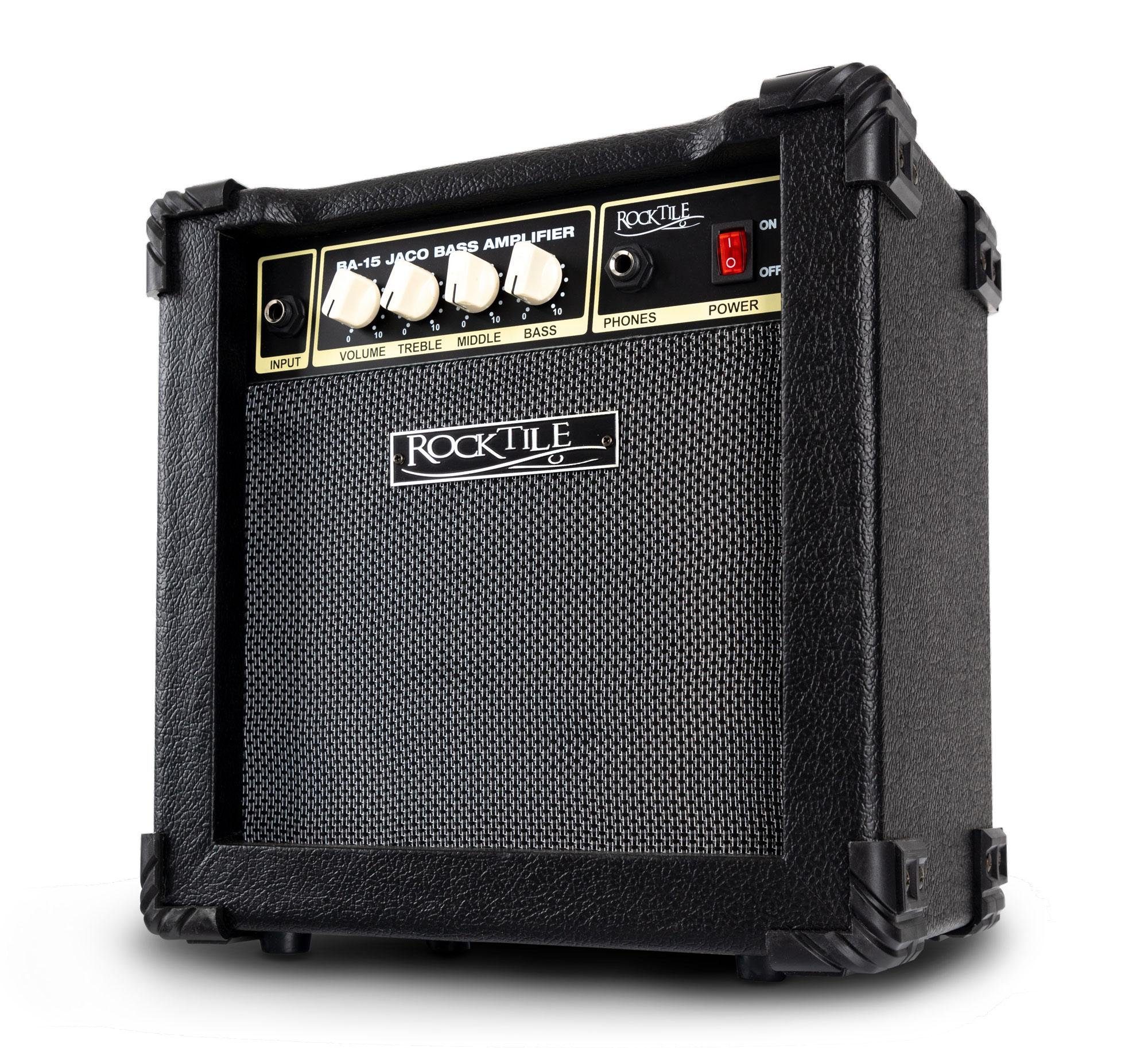 Rocktile BA-15 Jaco Basscombo Verstärker (15 W, Bassverstärker im Combo-Format - Für aktive und passive Bässe)