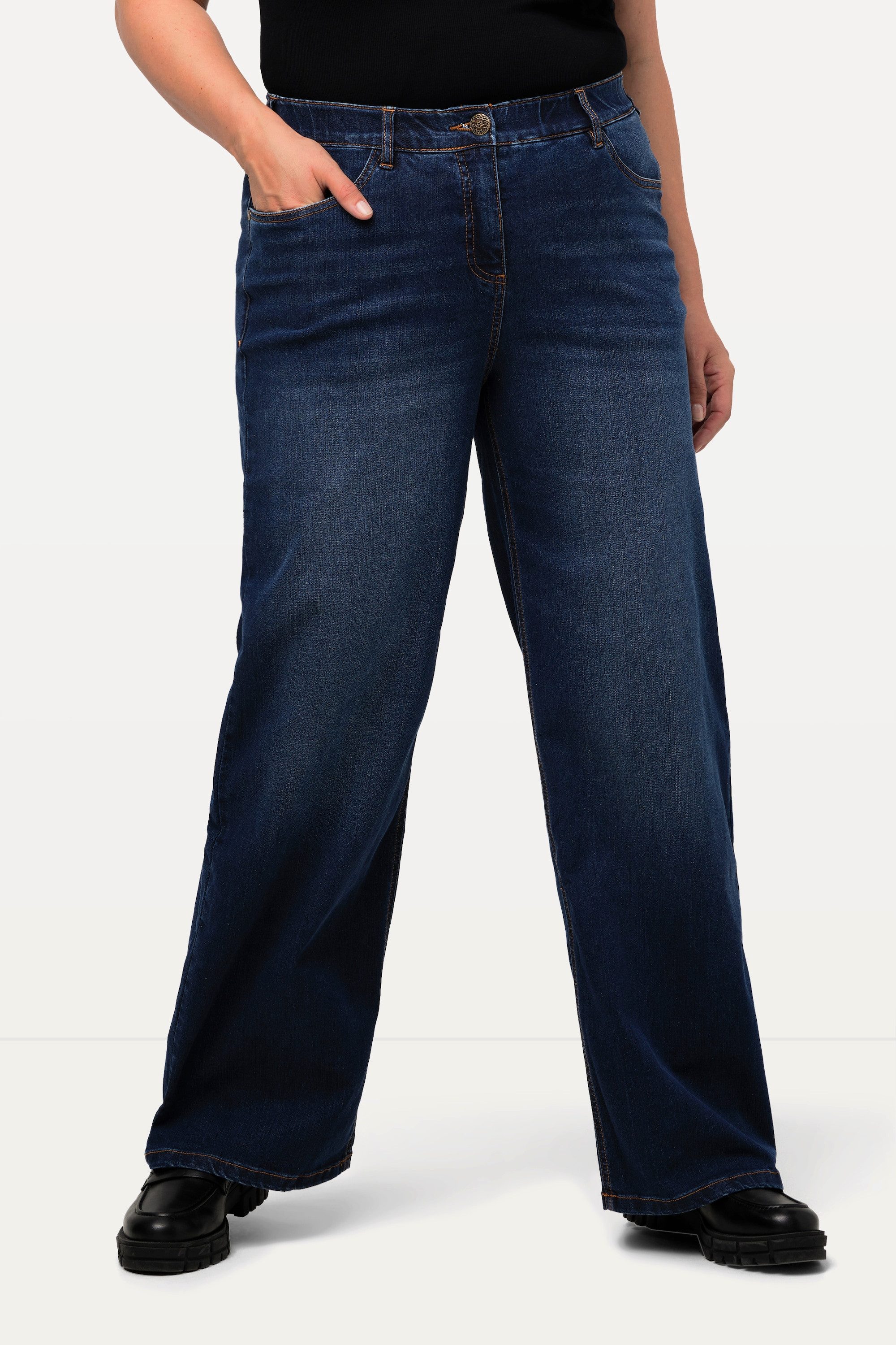 Funktionshose Jeans Mary weites Bein 5-Pocket-Schnitt