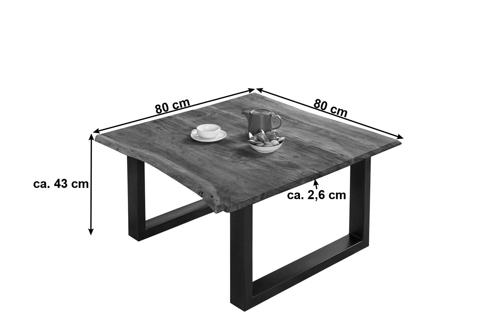 Loreno® Couchtisch Billy, massives Akazienholz, natürliche günstig online kaufen