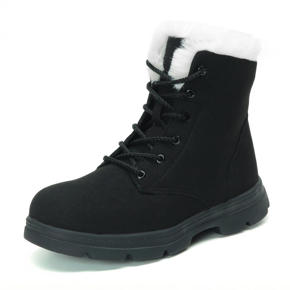 HUSKSWARE Winterboots (Damen Fashion, Mid Outdoor-Stiefel) Schwarz und Komfort Calf Wärme