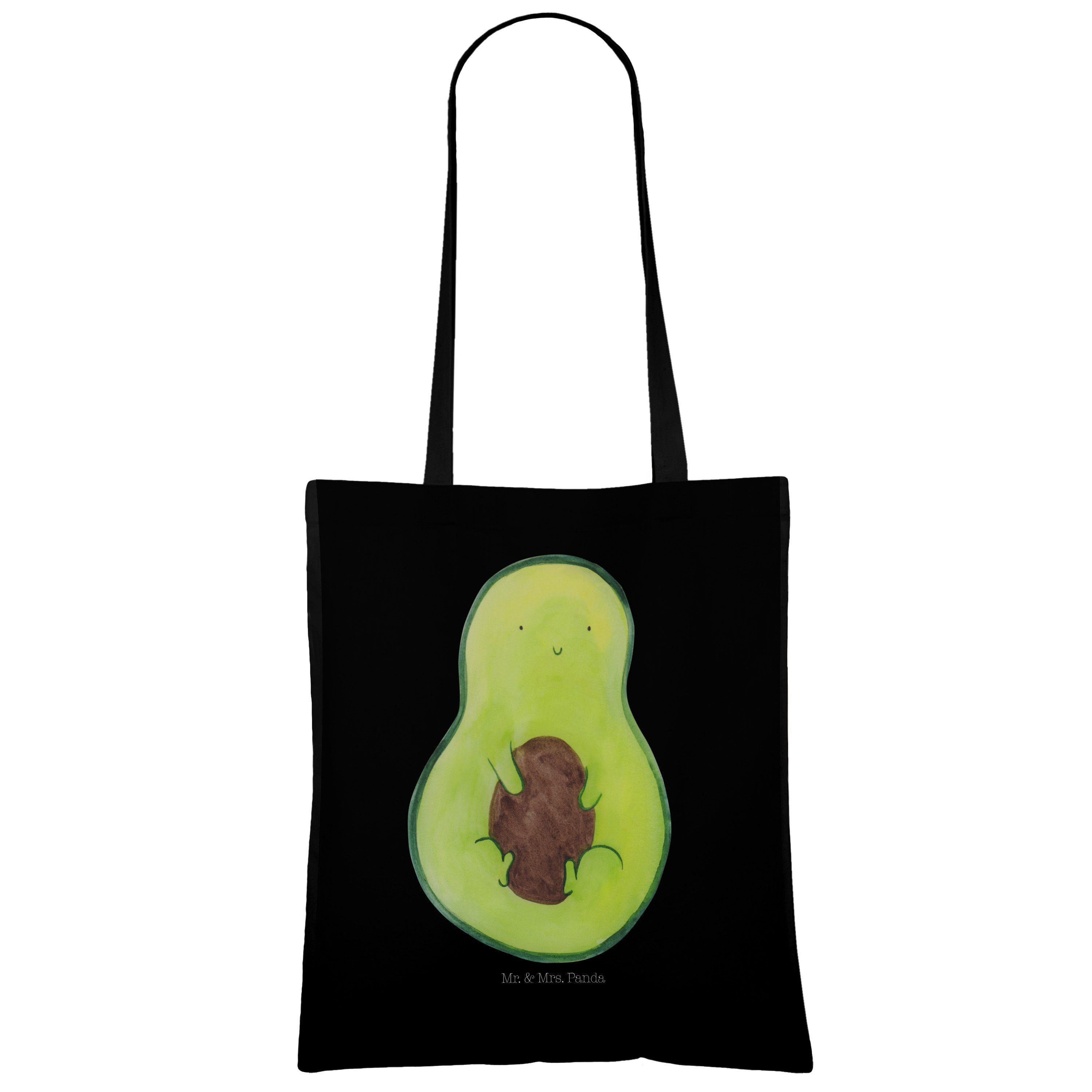 Tragetasche Panda Avocadokern, - mit Geschenk, (1-tlg) Mrs. Mr. G lächeln, Vegan, & - Avocado Schwarz Kern