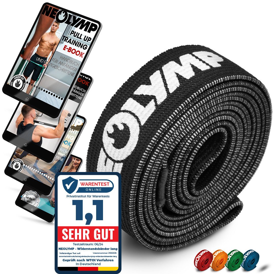 NEOLYMP Trainingsband Фитнес-группы - Widerstandsbänder für Muskelaufbau - Resistance Bänder, Baumwolle, mit E-Book, Waschbar, Sanft zur Haut, Rutschfest, Fitness