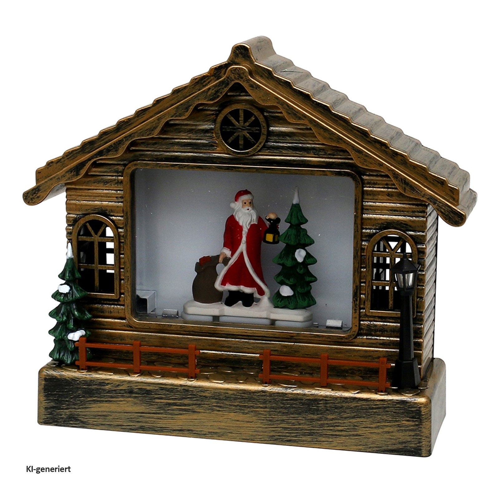 SIGRO Weihnachtsfigur LED Haus mit Santa (Stück, 1 St)