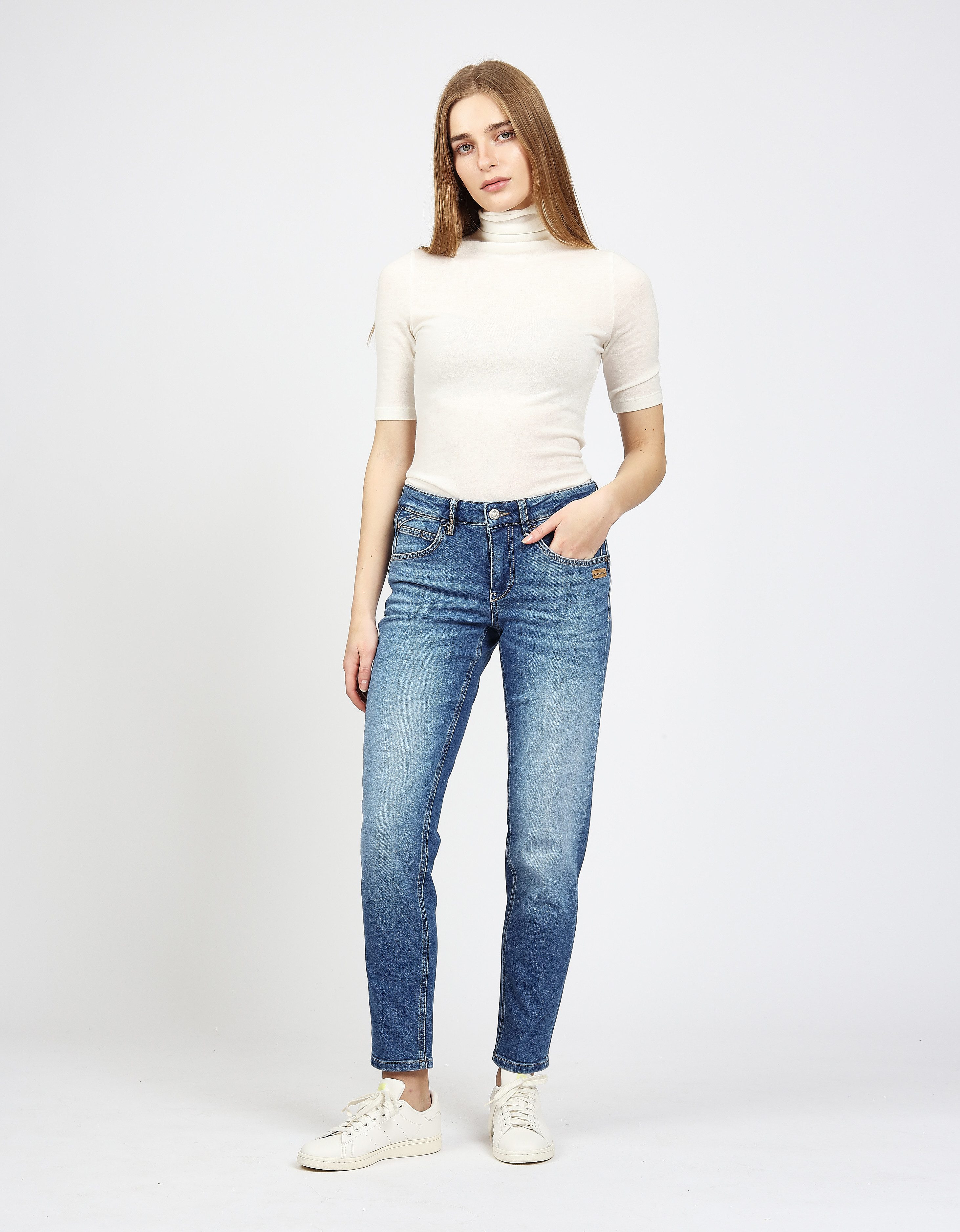 GANG 5-Pocket-Jeans 94JOLINE BOYFRIEND in cropped Länge