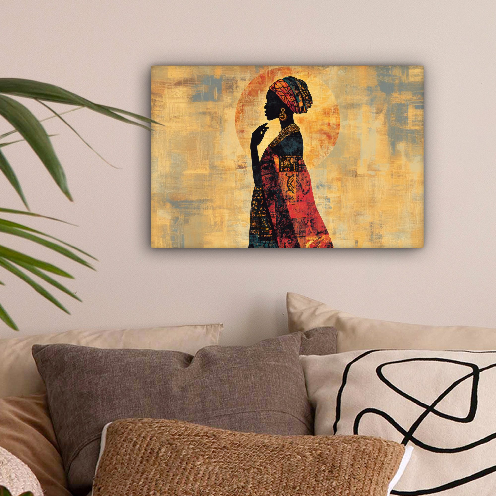 OneMillionCanvasses® Leinwandbild Frau - Scherenschnitt - günstig online kaufen