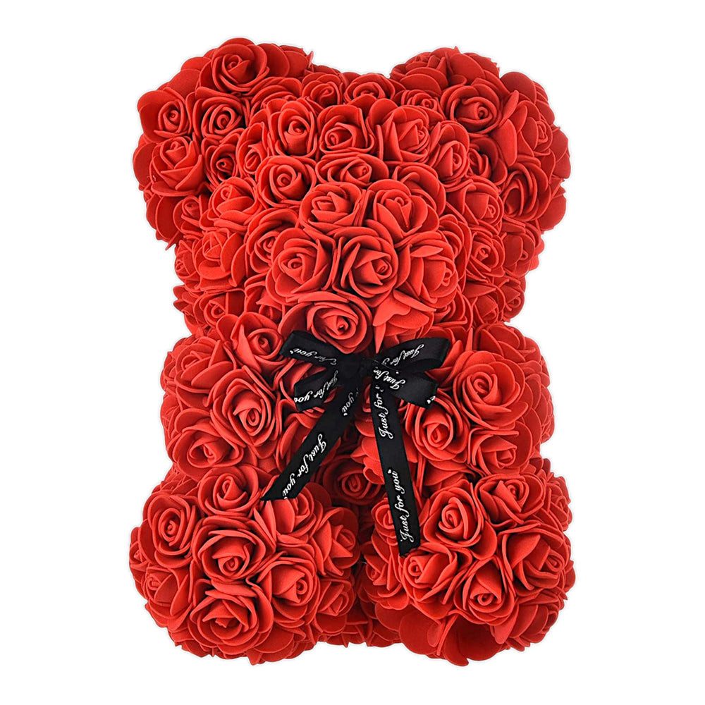 VERK GROUP Geschenkbox Rosenbär, Rose Teddy, Teddybär mit Rosenblüten Ideal als Geschenk