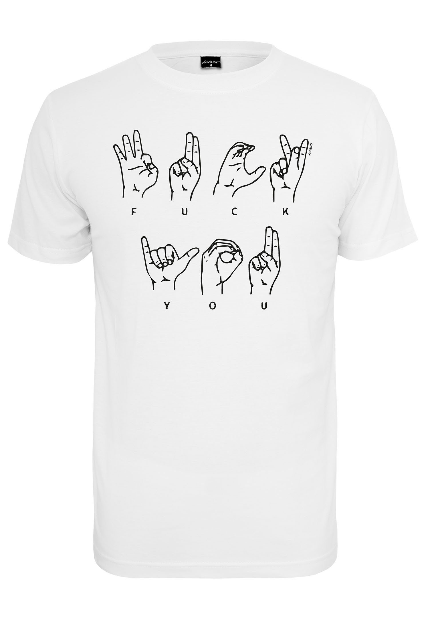 MisterTee T-Shirt Tee Language Herren (1-tlg) FU Sign