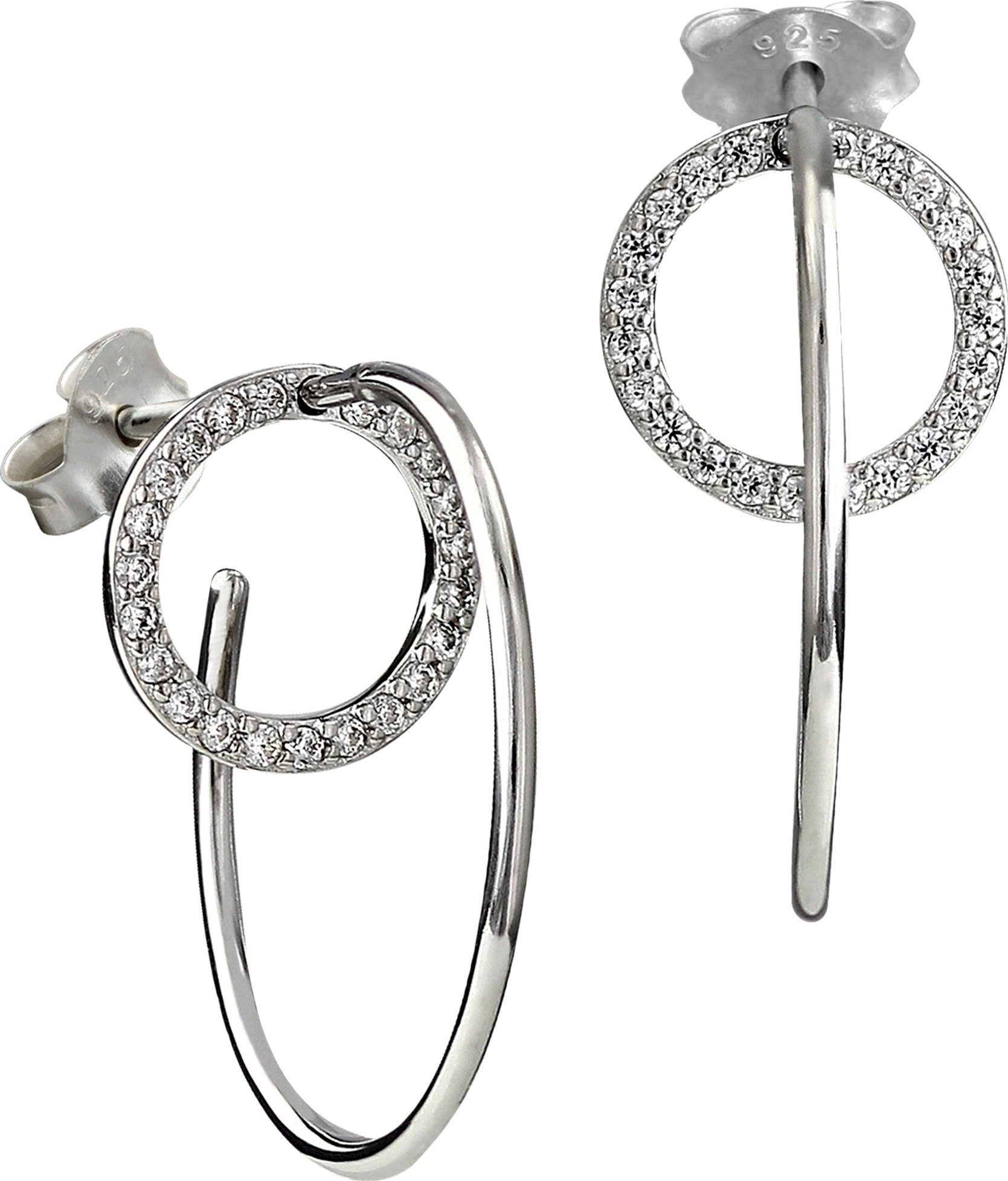 SilberDream Paar Ohrstecker SilberDream weiß Creole Ohrringe Zirkonia (Ohrs günstig online kaufen