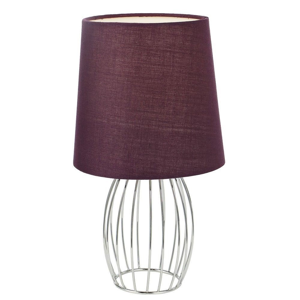 Zimmer nicht etc-shop Gitter Tisch Leuchtmittel purple Schreib Leuchte Lese chrom inklusive, Ess Tischleuchte, Lampe