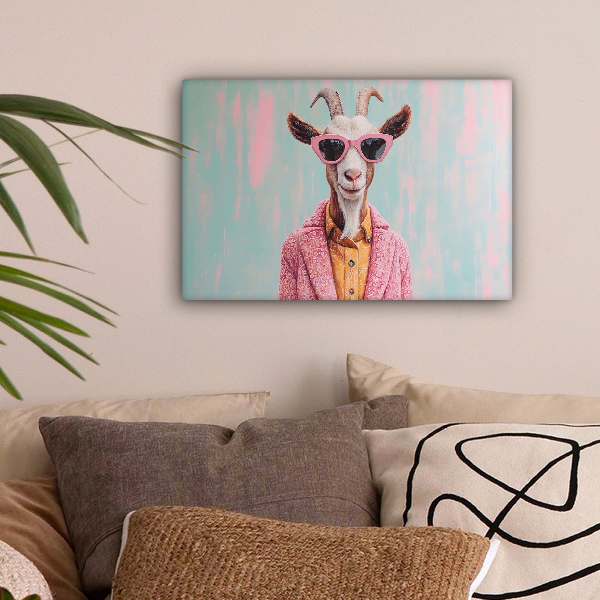 OneMillionCanvasses® Leinwandbild Sonnenbrille - Rosa - günstig online kaufen