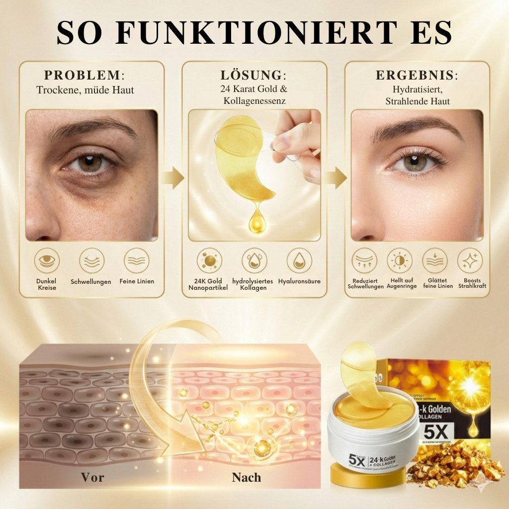 Montegoni Augenpads gegen Augenringe und Schwellungen, Anti Aging, Beruhigende, Augenmaske, 60 Stück Augen Pads, Augenpflege Pads gegen Falten, Augenmaske Anti-Falten Wirkung