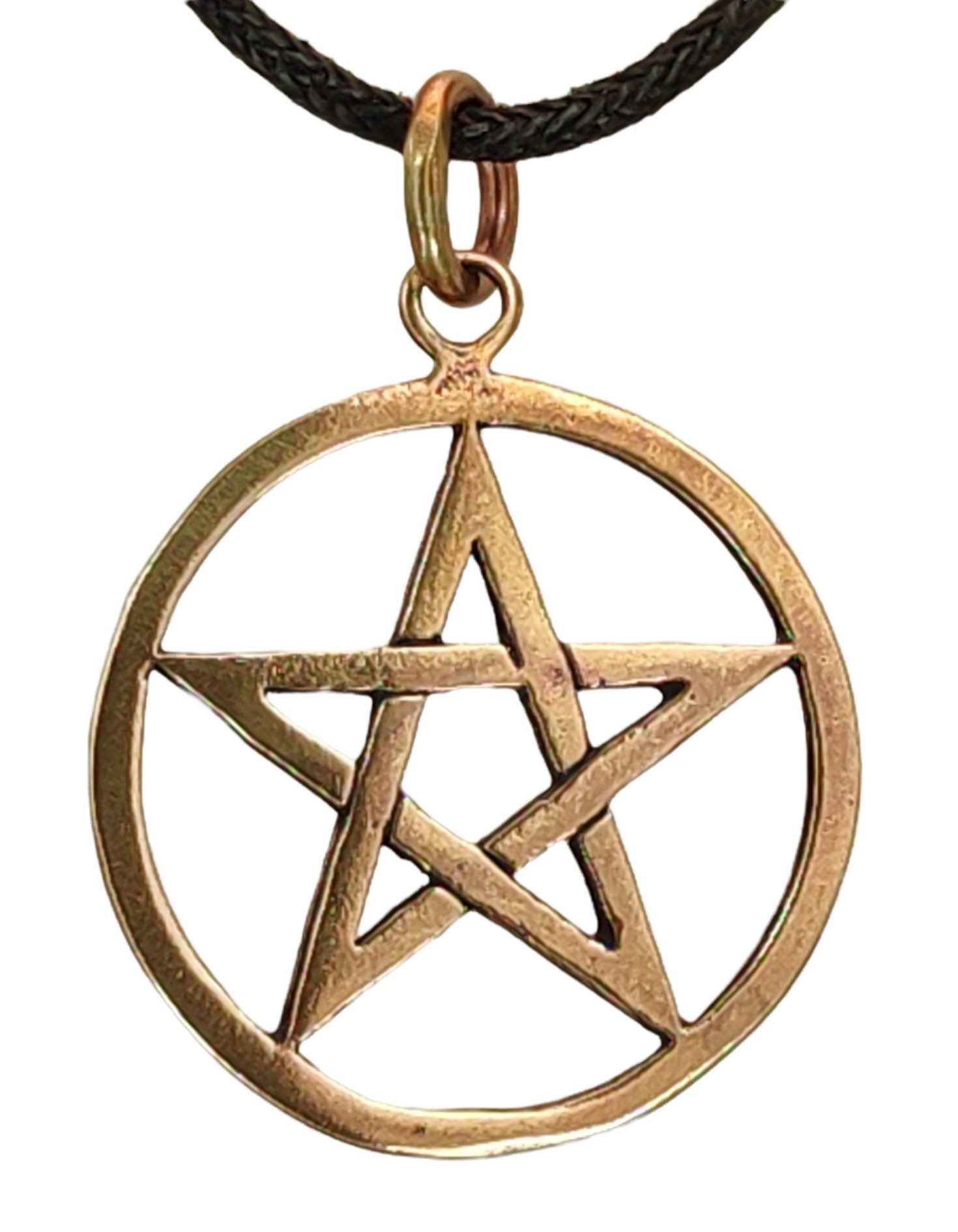 Hexe Zauber Kettenanhänger Magie Pentacle Pentagramm Pentagram of Anhänger weiße Kiss Leather Schutz Bronze