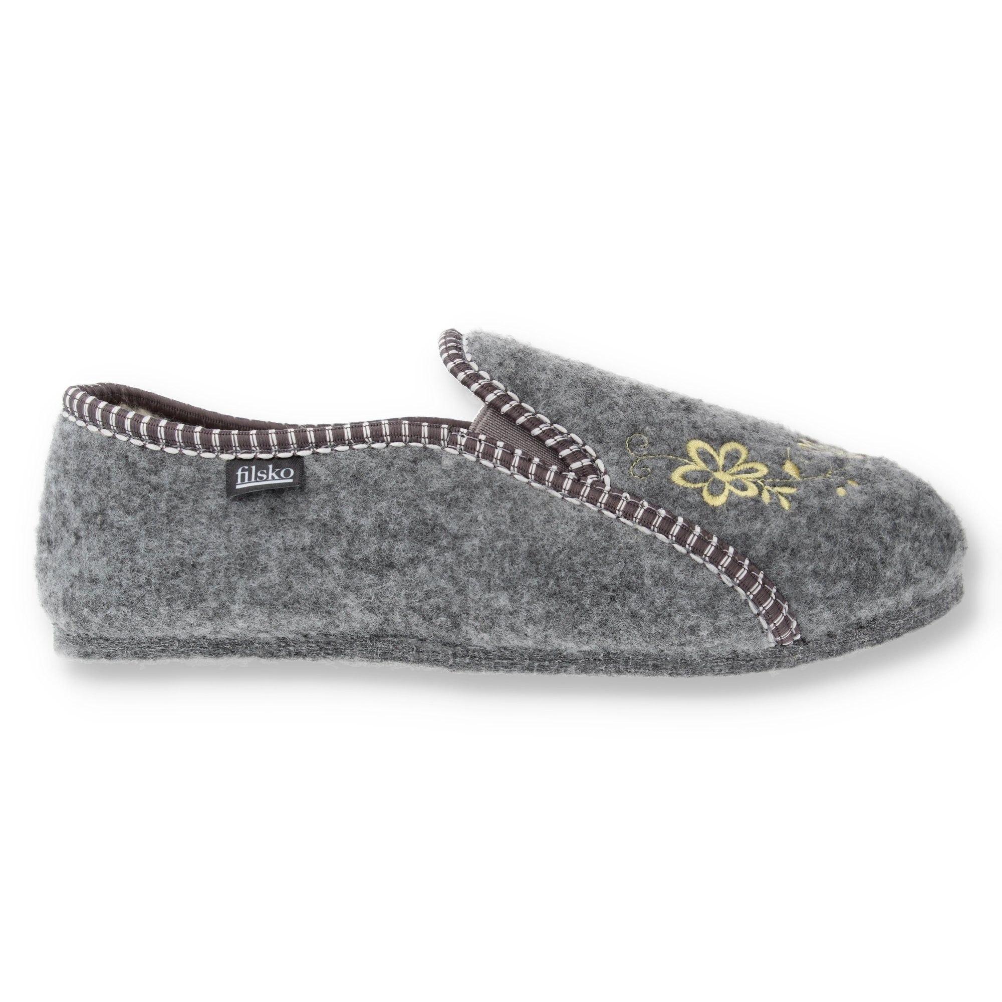 filsko Rosendaal Damen Ballerina Hausschuh mit Stickereien