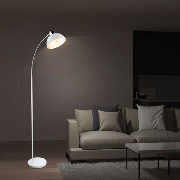 etc-shop LED Stehlampe, Leuchtmittel inklusive, Warmweiß, Bogen Steh Leuchte Schlaf Zimmer Blattsilber Steh Lampe beweglich im