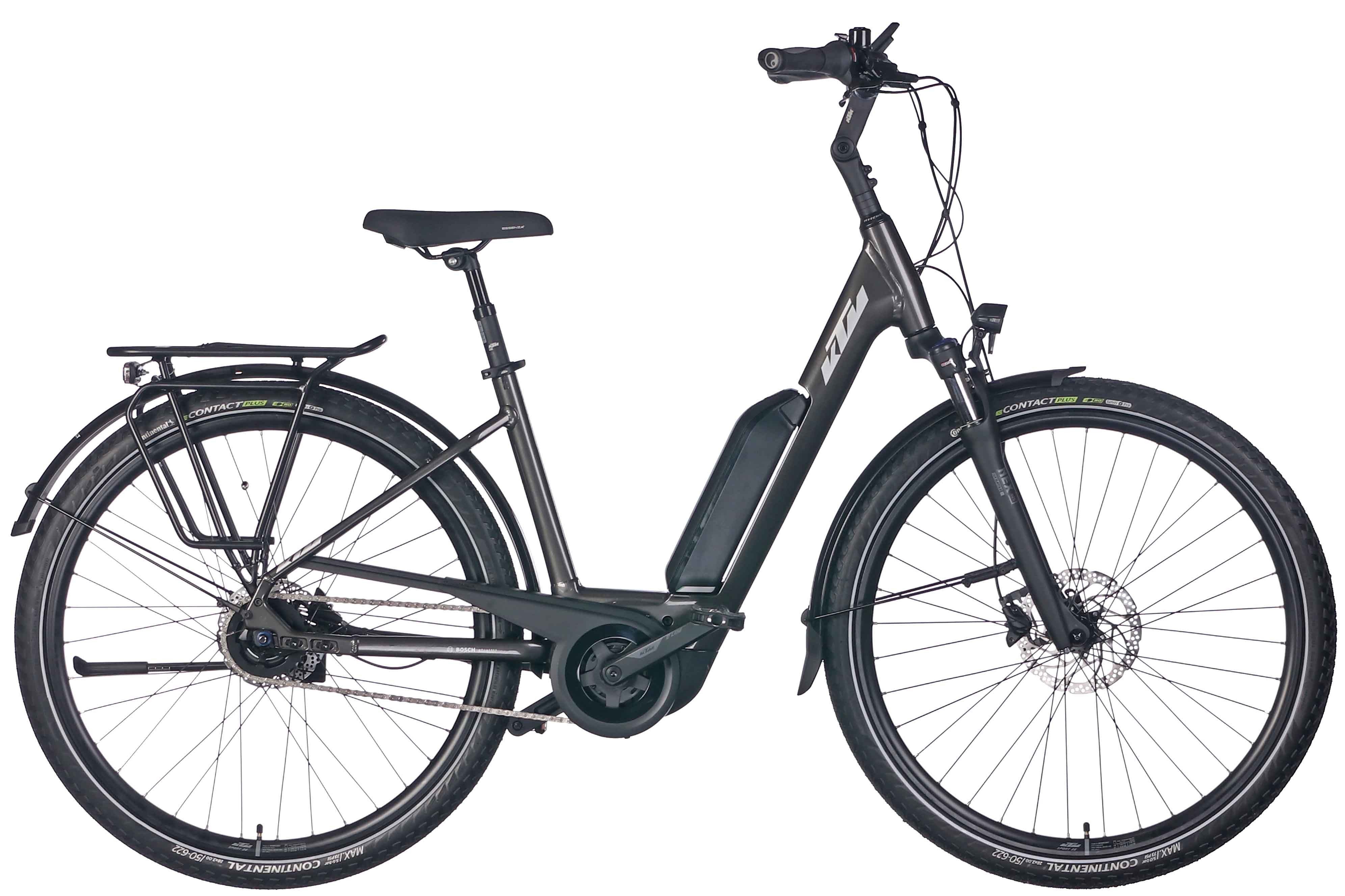 KTM E-Bike KTM Macina Central P510 545 Wh Damen grau 2025, 5 Gang Shimano Nexus 5 Disc CL 36H 135-10, Nabenschaltung, Bosch Performance Line smart System, 545 Wh