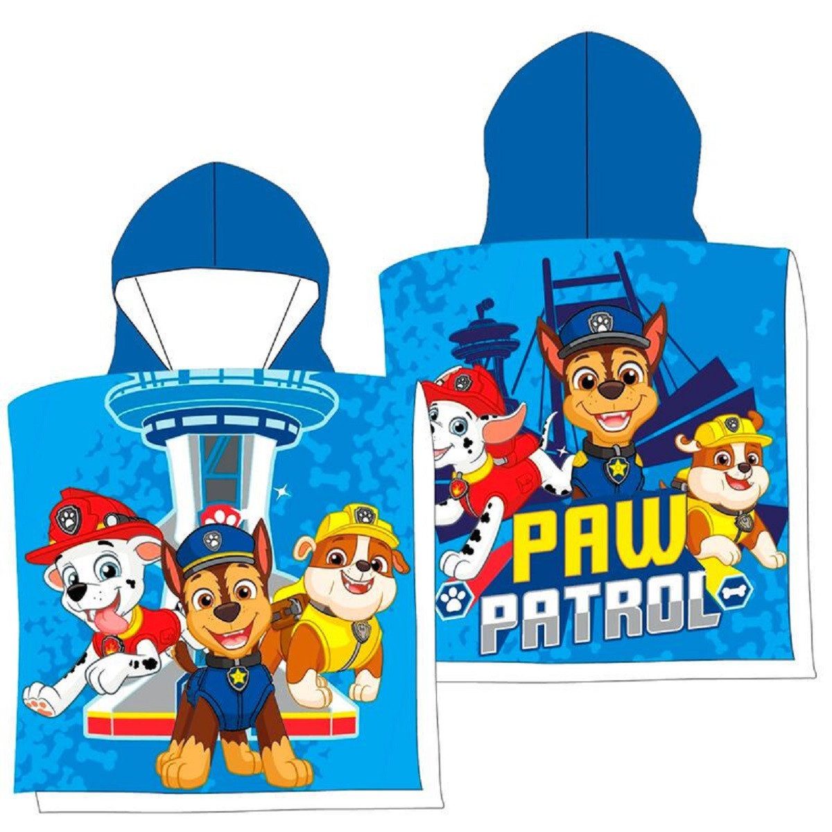Poncho Paw Patrol Poncho Kinder-Kapuzenponcho, 110x55cm
