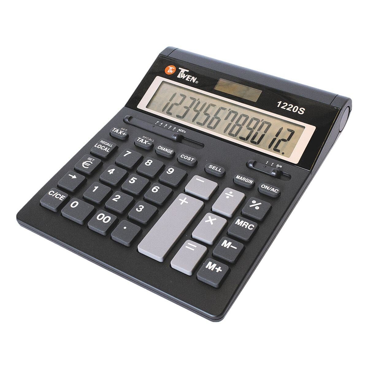 TWEN Taschenrechner 1220 S, mit Gummitastatur, 12-stellig