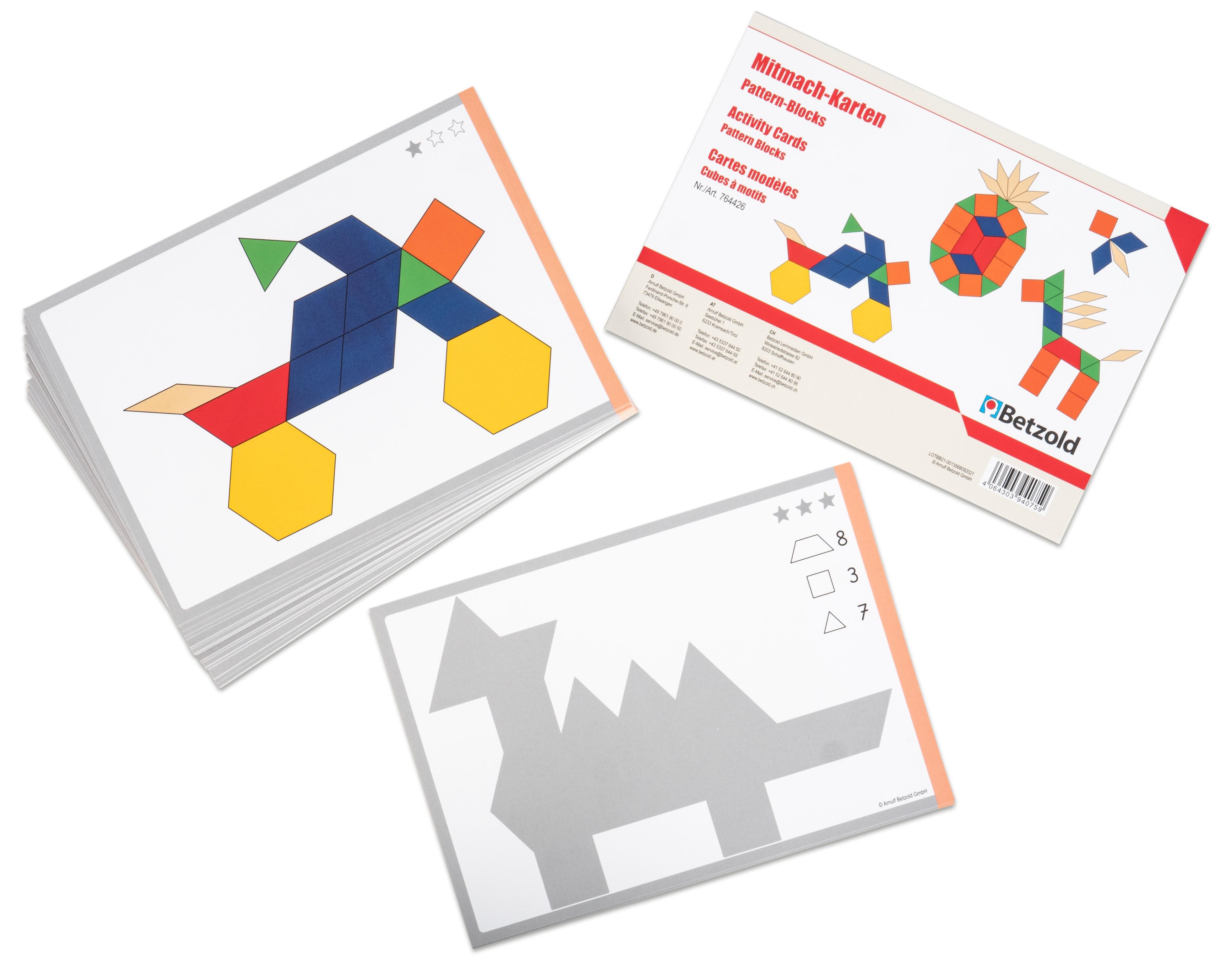 Betzold Karteikarten Mitmach-Karten „Pattern Blocks“
