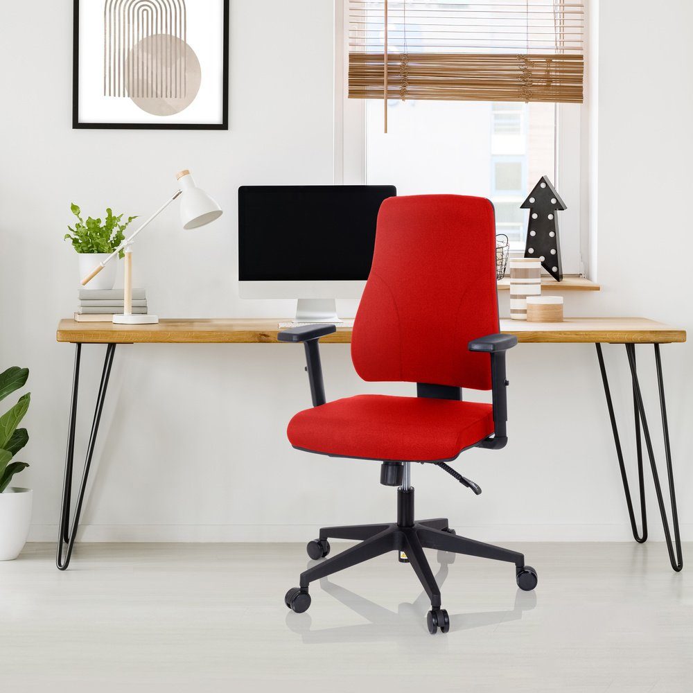 OFFICE MATHES Drehstuhl Rot (1 ergonomisch Profi Schreibtischstuhl St), hjh Stoff Bürostuhl
